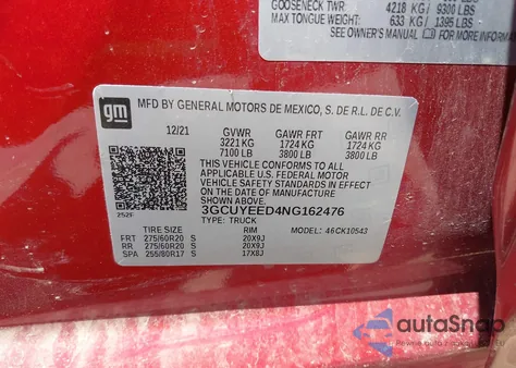 2022 Chevrolet Silverado Ltd K1500 Rst from USA, damaged, VIN 3GCUYEED4NG162476